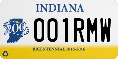 IN license plate 001RMW
