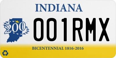 IN license plate 001RMX