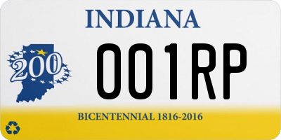 IN license plate 001RP