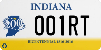 IN license plate 001RT