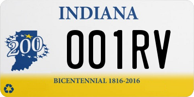 IN license plate 001RV