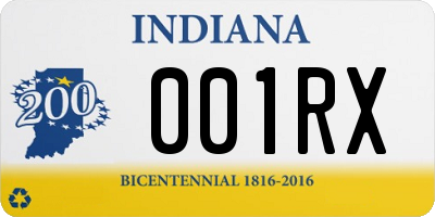 IN license plate 001RX