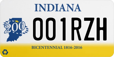 IN license plate 001RZH