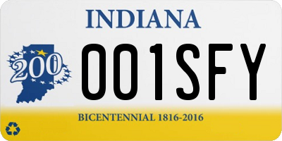IN license plate 001SFY