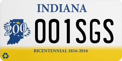 IN license plate 001SGS