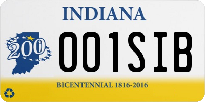 IN license plate 001SIB