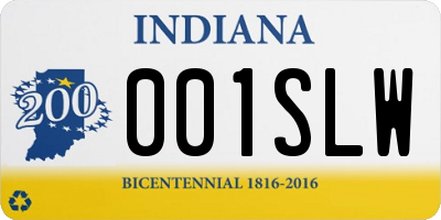 IN license plate 001SLW