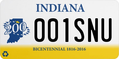 IN license plate 001SNU