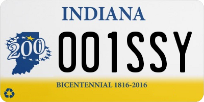 IN license plate 001SSY