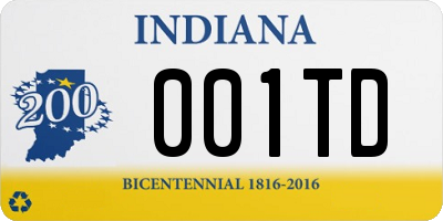 IN license plate 001TD