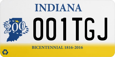IN license plate 001TGJ