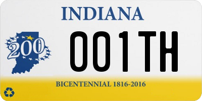 IN license plate 001TH