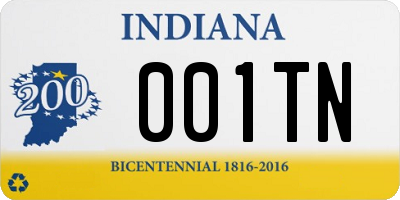 IN license plate 001TN