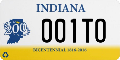 IN license plate 001TO