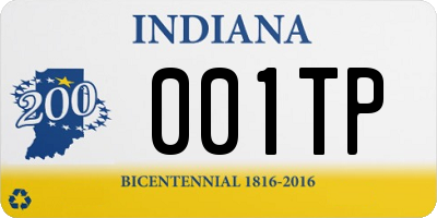 IN license plate 001TP