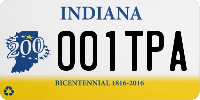IN license plate 001TPA