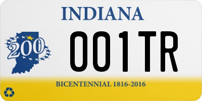 IN license plate 001TR