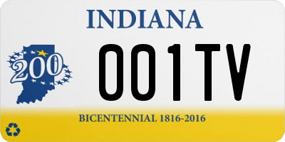 IN license plate 001TV