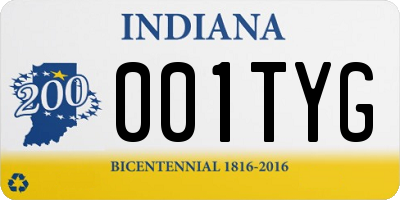 IN license plate 001TYG