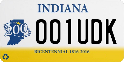 IN license plate 001UDK