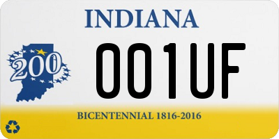 IN license plate 001UF