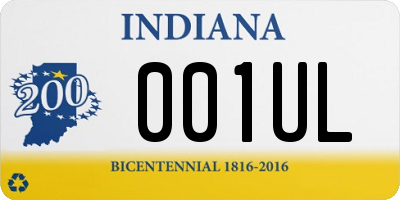 IN license plate 001UL