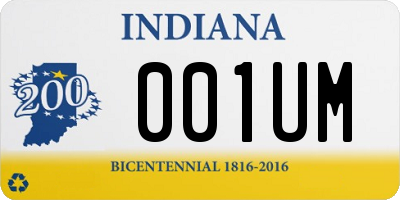 IN license plate 001UM