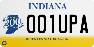 IN license plate 001UPA
