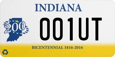 IN license plate 001UT