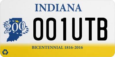 IN license plate 001UTB