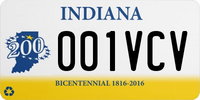 IN license plate 001VCV