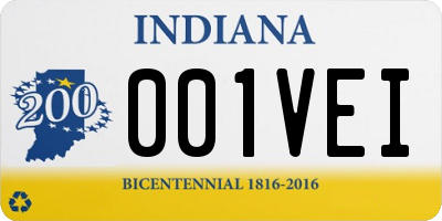 IN license plate 001VEI