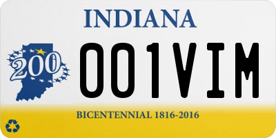 IN license plate 001VIM