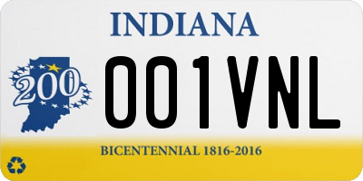 IN license plate 001VNL