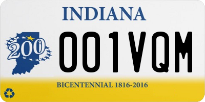 IN license plate 001VQM