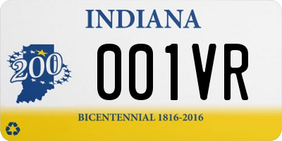 IN license plate 001VR