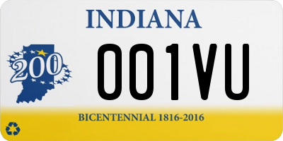 IN license plate 001VU