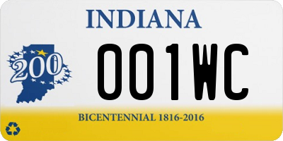IN license plate 001WC