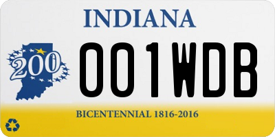 IN license plate 001WDB