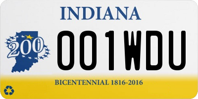 IN license plate 001WDU