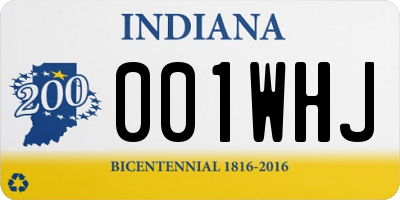 IN license plate 001WHJ