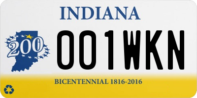 IN license plate 001WKN