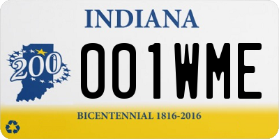 IN license plate 001WME