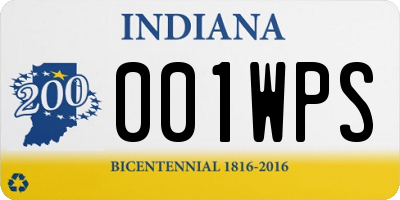 IN license plate 001WPS