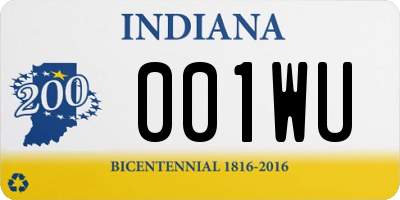 IN license plate 001WU