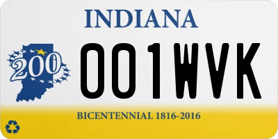 IN license plate 001WVK