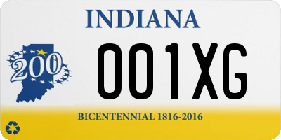 IN license plate 001XG