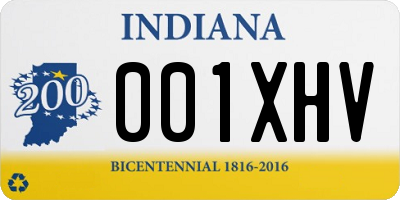 IN license plate 001XHV