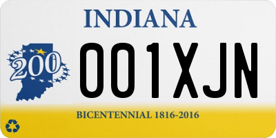 IN license plate 001XJN