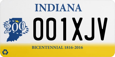 IN license plate 001XJV